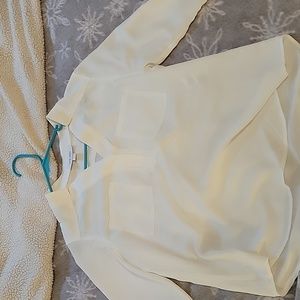 nine west womens small white business blouse